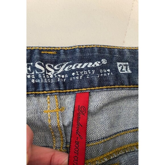 Guess Womens Boot Cut Jeans Size 27 Blue Distressed Denim - Picture 3 of 12